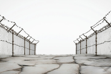 Fototapeta premium 3D Rendered Barbwire Fence, Isolated