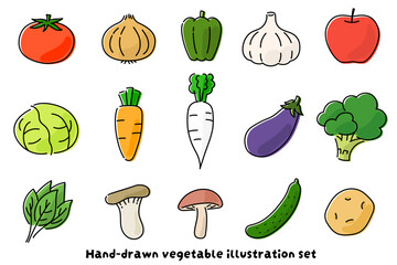 手書き風野菜イラストセット（カラー）