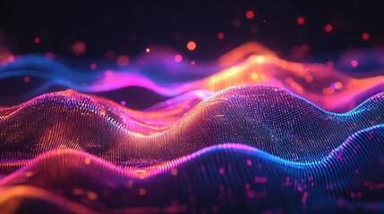 Abstract Colorful Waves of Light and Data