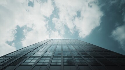 Fototapeta premium Federal Reserve building under cloudy skies with soft light. Featuring monetary policy and financial systems