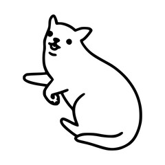 a black and white hand drawn of an adorable puppy in outline cartoon style