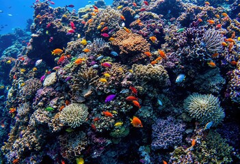 colorful aquatic life thrives in tropical reef