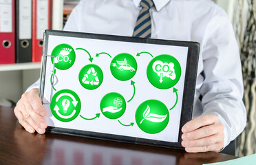 Ecology concept on a clipboard