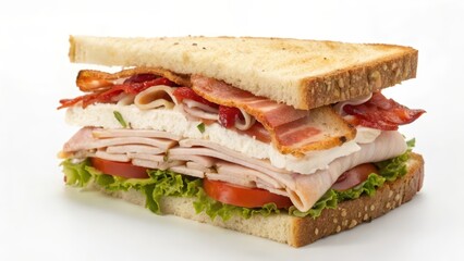 Deli Sandwich on White Background