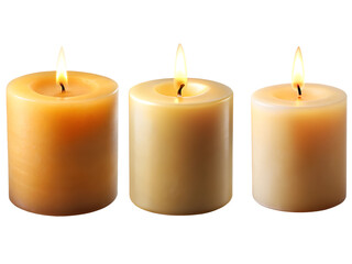 Candles and candle set, Set of two candles, burning candle collections isolated