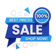 100 percent discount badge 3d icon illustration