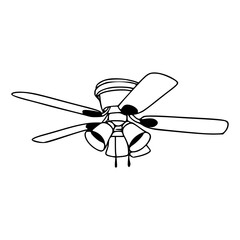 modern ceiling fan line art 