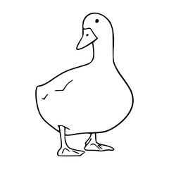 a line art drawing of a duck for coloring pages