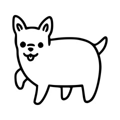 a black and white hand drawn of an adorable chihuahua puppy in pose