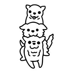 a black and white hand drawn of an adorable chihuahua puppy in pose