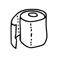 a line art drawing of a toilet paper roll vector illustration