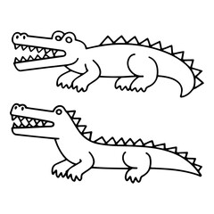Obraz premium Alligator and Crocodile Illustrations