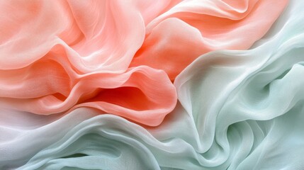 Obraz premium Delicate swirling fabric displays beautiful shades of colors and textures