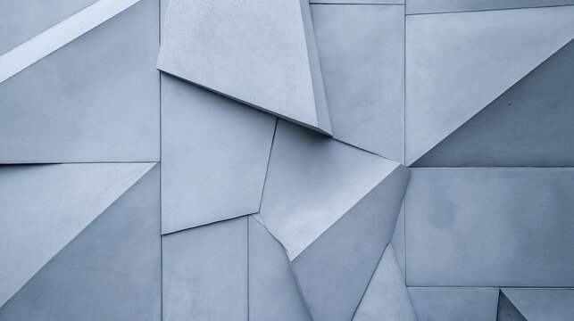 Close-up of a wall made up of multiple triangular shapes. the shapes are arranged in a diagonal pattern, creating a sense of depth and dimension.