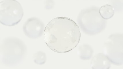 3d illustration of Molecule or cell dividing bubble, Bio cells