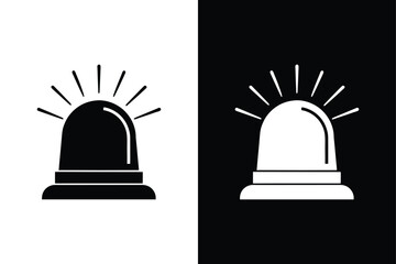 Download Emergency Siren Silhouette Vector Icon Black And White Background