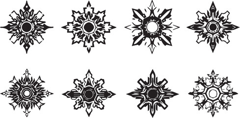 Set of elements for flat design, patterns, ornaments, mandalas. Hand drawn vector illustration