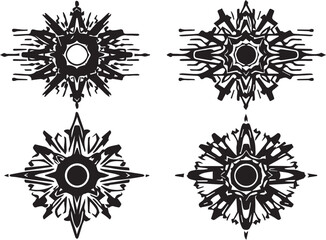 Set of elements for flat design, patterns, ornaments, mandalas. Hand drawn vector illustration