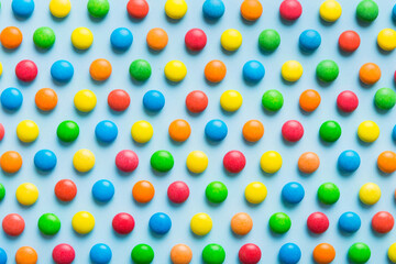 colorful candies as background top view. Seamless pattern with candy. Many sweet candies close-up
