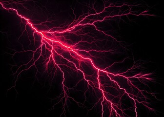 Obraz premium Lightning strike on black background