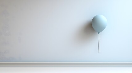 a blue balloon on a solid white background