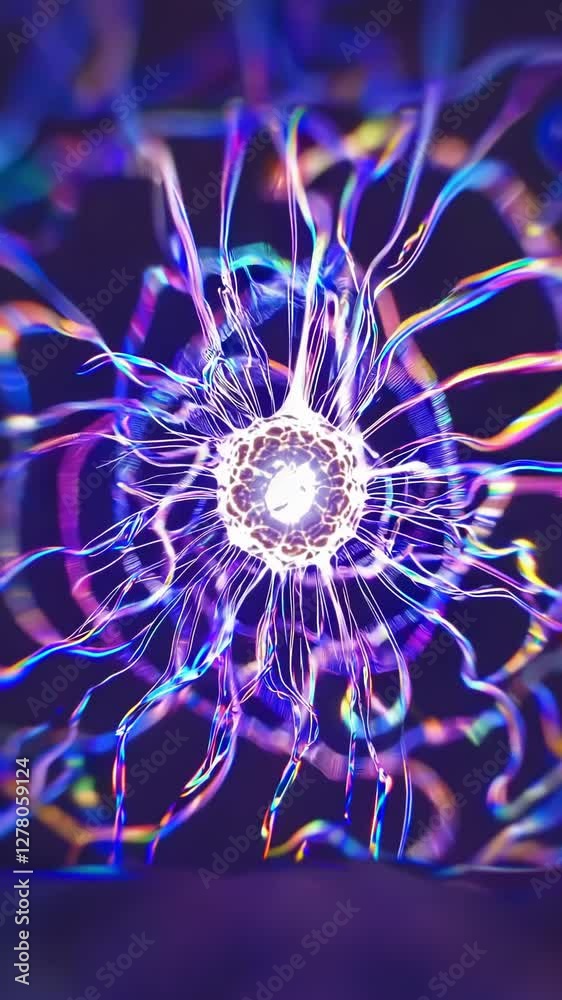 Poster pulsating colorful threads