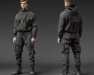 Techwear Joggers with Sleek Finishes and Modular Utility Features
