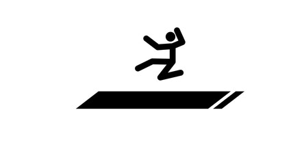 Long Jump symbol, black isolated silhouette