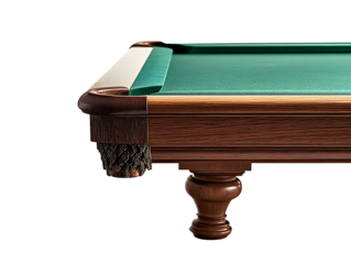 American pool billiard table with a cue and balls isolated on a white background. Top view illustration.PNG