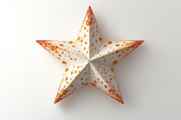 Obraz premium 3D Star and Crescent Wreath Isolated and White Background