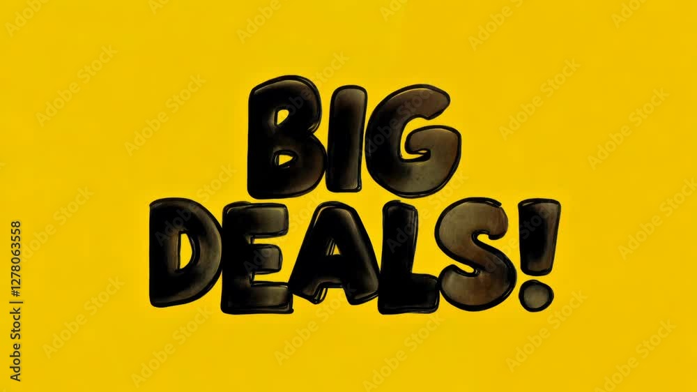 Poster a colorful sign that says big deals. it is surrounded by many colorful bubbles. the bubbles are in d