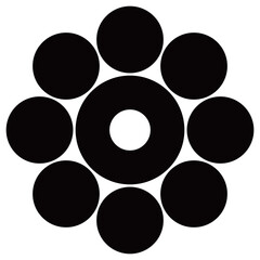 家紋です。吉川九曜と言います。