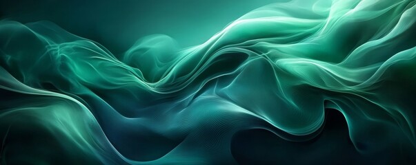 Obraz premium an abstract image of flowing, swirling turquoise and green smoke.