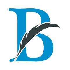 Obraz premium Feather Logo combine with letter B vector template