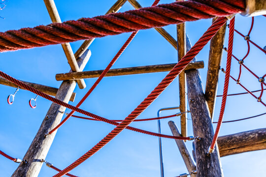 climbing ropes at a playground