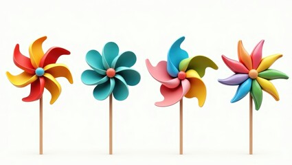 Colorful Spinning Pinwheels Child s Toys Festive Decorations Summer Fun Bright Windmills Playful