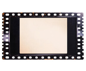 Vintage film frame with blank space, isolated on white background