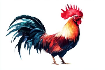 Fototapeta premium Rooster Animal Pack of Vector Silhouette Design Isolated on White Background