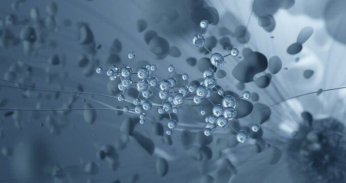 Looped video of Kanamycin A, kanamycin, rotating molecular 3D ball-and-stick model