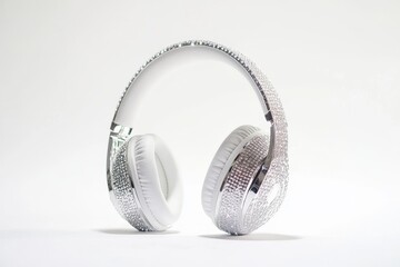 Naklejka premium Wireless Headphones Before Isolated and White Background