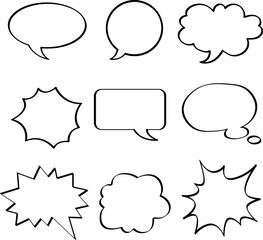 Fototapeta premium Diverse Speech Bubble Shapes Vector Set