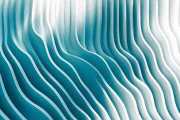 Fototapeta premium A modern abstract composition featuring flowing, layered wave-like structures in soft blue and white tones. The smooth curves and gradient lighting create a sense of movement, depth.