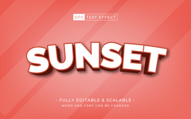 Fototapeta premium summer style editable text effect- sunset design text