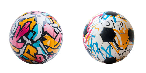 Png of Graffiti Art Soccer Balls &ndash; Street Style Football Design on transparent background.
