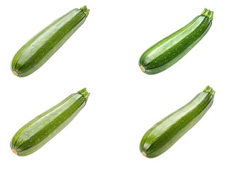 Zucchini set, Four zucchini, Fresh zucchini, Zucchini isolated