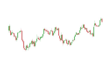 Stock market graph isolated on white background. Japanese candles. 3d render