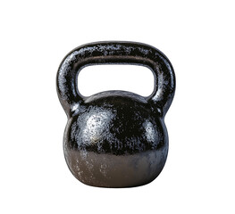 Fototapeta premium Black kettlebell on a white background.PNG