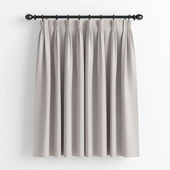 Elegant Beige Pleated Curtains for Modern Interior Design, Generative AI.
