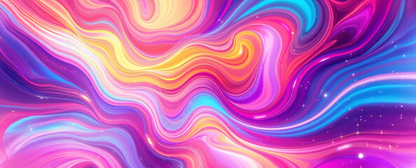 Obraz premium Abstract Curved Multi color Shape with Lighting Effect – Luxury Design on Multi color Background with Copy Space.