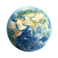 Global Earth Model on transparent background 